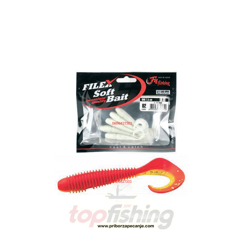 Shad-Twister Uno - 75 mm - 01 - (5 kom.) - Fil