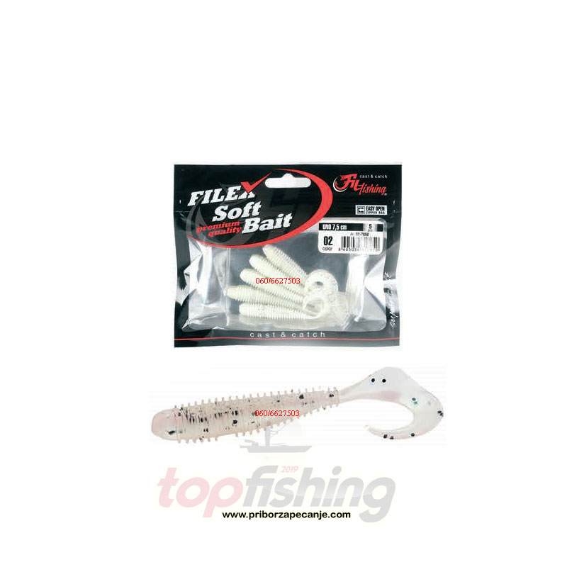 Shad-Twister Uno - 75 mm - 02 - (5 kom.) - Fil